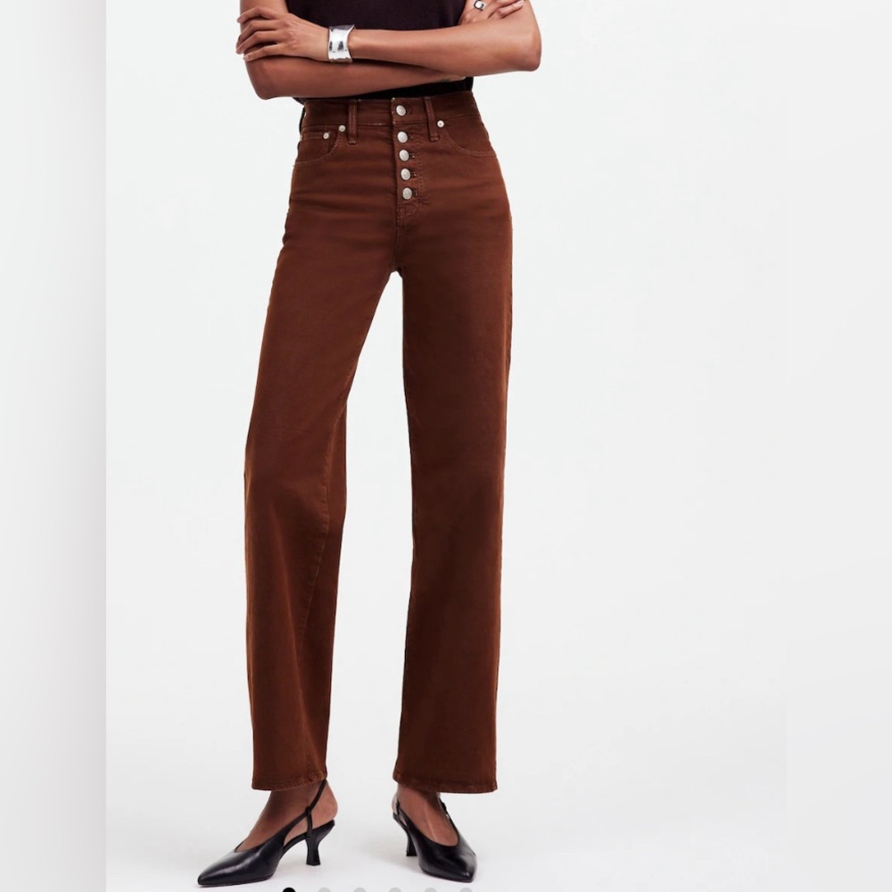 Madewell -The Perfect Vintage Wide-Leg Jean Dark Coffee Button-Front Edition- 23